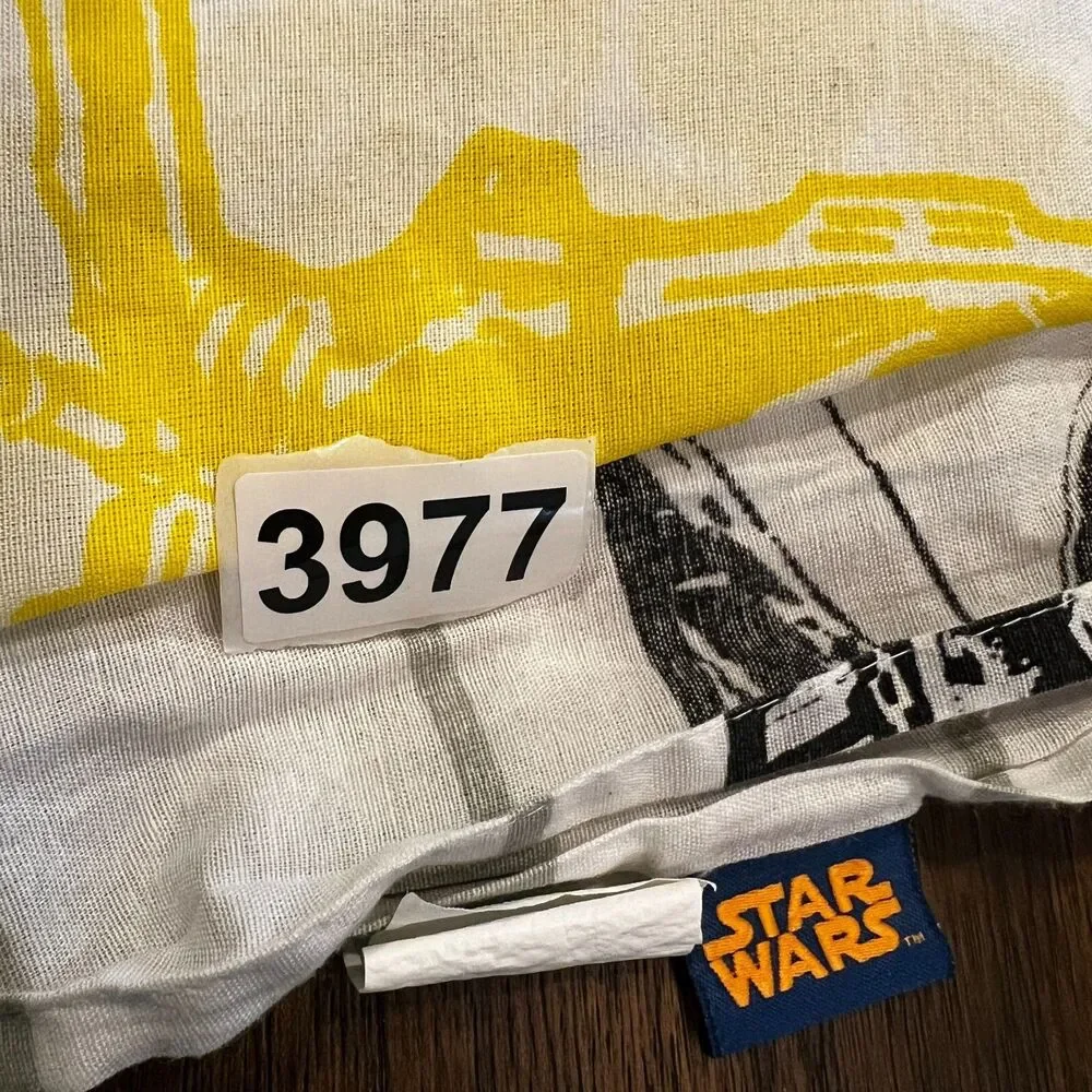 Star Wars Twin FLAT Sheet 60/40 VADER Trooper R2D2 C3PO vintage retro bed linen
